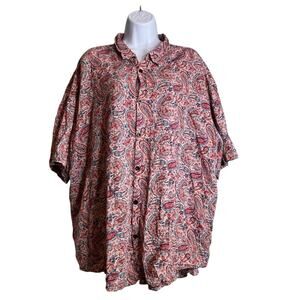 Vatpave Men’s Paisley Cotton Blend Short Sleeve Casual Shirt Size‎ XXXL Hawaiian